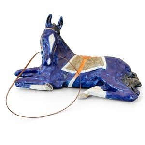 Louisville Stoneware Blue Ceramic Horse Sculpture